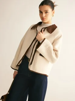 COMMENSE Contrast Binding Minky Jacket* Outerwear|Jackets