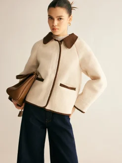 COMMENSE Contrast Binding Minky Jacket* Outerwear|Jackets
