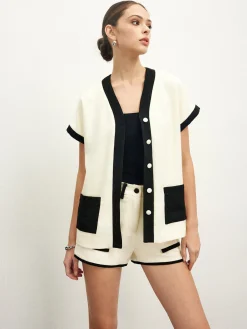 COMMENSE Contrast Binding Pockets Shirt* Blouses & Shirts|Matching Sets