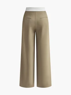 COMMENSE Contrast Binding Wide-Leg Pants* Pants|Bottoms