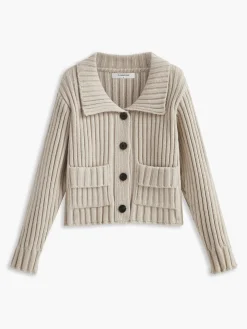 COMMENSE Contrast Button Ribbed Cardigan* Cardigans|Sweaters & Cardigans