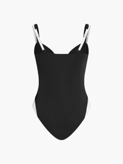 COMMENSE Contrast One-Piece Swimsuit* Swimwear|Tops