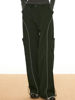 COMMENSE Contrast Piping Drawstring Pants* Pants|Bottoms