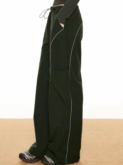 COMMENSE Contrast Piping Drawstring Pants* Pants|Bottoms