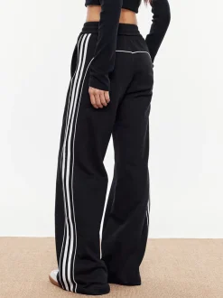 COMMENSE Contrast Piping Drawstring Sweatpants* Pants|Bottoms