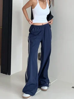 COMMENSE Contrast Piping Drawstring Pants* Pants|Bottoms