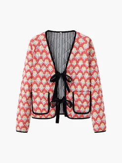 COMMENSE Contrast Piping Lace Up Jacket* Outerwear|Jackets