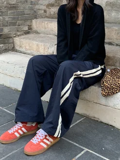 COMMENSE Contrast Side Trim Drawstring Pants* Pants|Bottoms