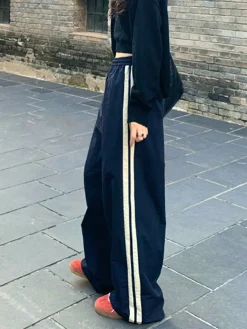 COMMENSE Contrast Side Trim Drawstring Pants* Pants|Bottoms