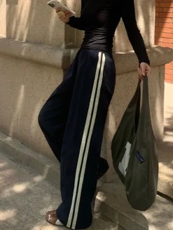 COMMENSE Contrast Side Trim Drawstring Pants* Pants|Bottoms