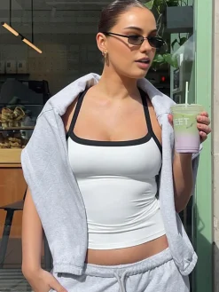 COMMENSE Contrast Sleeveless Cami Top* Tank Tops & Camis|Tops