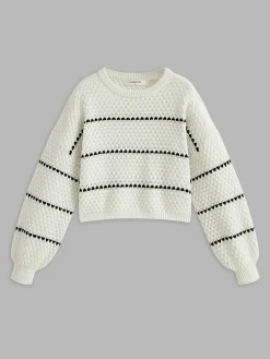 COMMENSE Contrast Striped Sweater* Sweater Tops|Sweaters & Cardigans