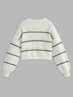 COMMENSE Contrast Striped Sweater* Sweater Tops|Sweaters & Cardigans