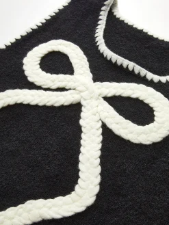 COMMENSE Contrast Trim Bow Sweater Vest* Sweater Vests|Sweaters & Cardigans