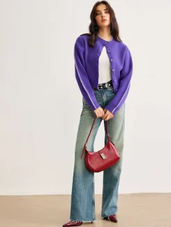 COMMENSE Contrast Trim Breasted Crop Cardigan* Cardigans|Sweaters & Cardigans