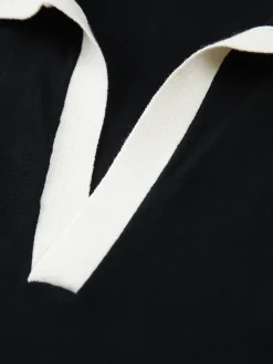 COMMENSE Contrast Trim Collar V-neck Knit Sweater Vest* Sweater Vests|Sweaters & Cardigans