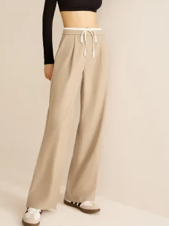 COMMENSE Contrast Trim Drawstring Pants* Pants|Bottoms