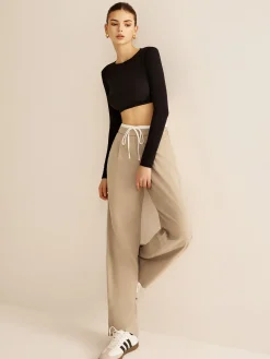 COMMENSE Contrast Trim Drawstring Pants* Pants|Bottoms