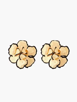 COMMENSE Contrast Trim Floral Earrings* Earrings|Accessories
