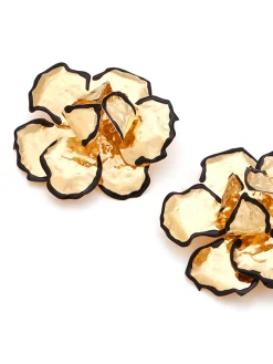 COMMENSE Contrast Trim Floral Earrings* Earrings|Accessories