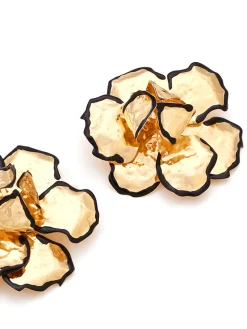 COMMENSE Contrast Trim Floral Earrings* Earrings|Accessories