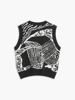 COMMENSE Contrast Trim Floral Sweater Vest* Sweater Vests|Sweaters & Cardigans