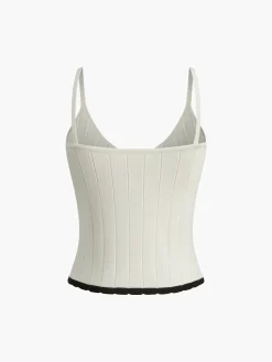 COMMENSE Contrast Trim Knotted Sweater Vest* Sweater Vests|Sweaters & Cardigans