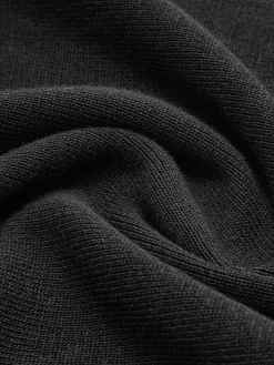 COMMENSE Contrast Trim Lace Up Sweater Dress* Black Dresses|Sweater Dresses