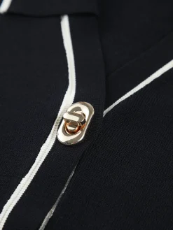 COMMENSE Contrast Trim Lapel Sweater Vest* Sweater Vests|Sweaters & Cardigans