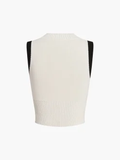 COMMENSE Contrast Trim Pleated Mini Sweater Skirt Set* Sweater Tops|Skirts