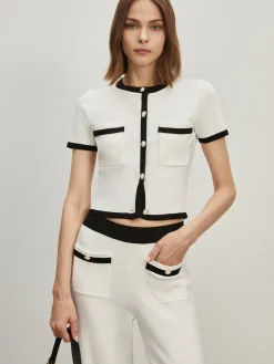 COMMENSE Contrast Trim Pockets Cardigan* Cardigans|Sweaters & Cardigans