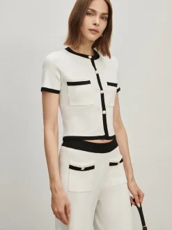 COMMENSE Contrast Trim Pockets Cardigan* Cardigans|Sweaters & Cardigans