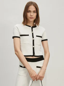 COMMENSE Contrast Trim Pockets Cardigan* Cardigans|Sweaters & Cardigans