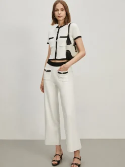 COMMENSE Contrast Trim Pockets Cardigan* Cardigans|Sweaters & Cardigans