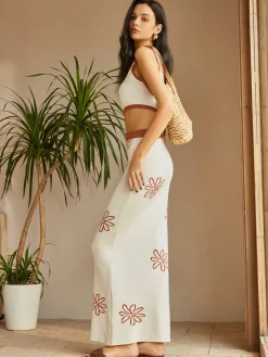 COMMENSE Contrast Trim Print Skirt Set* Skirt Sets|Long Sleeve Sets