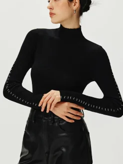COMMENSE Contrast Trim Pullover Sweater* Sweater Tops|Sweaters & Cardigans