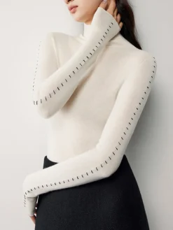 COMMENSE Contrast Trim Pullover Sweater* Sweater Tops|Sweaters & Cardigans