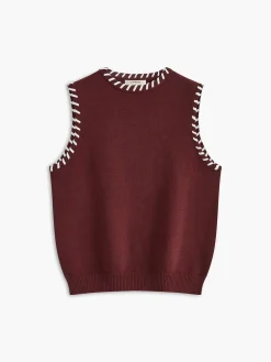 COMMENSE Contrast Trim Sleeveless Skirt Set* Skirt Sets|Long Sleeve Sets