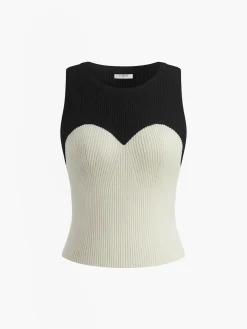 COMMENSE Contrast Trim Slim Sweater Vest* Sweater Vests|Sweaters & Cardigans