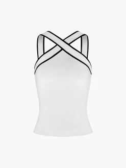 COMMENSE Contrast Trim Strap Knit Top* Tank Tops & Camis|Knitwear