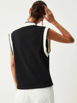 COMMENSE Contrast Trim Sweater Vest* Sweater Vests|Sweaters & Cardigans