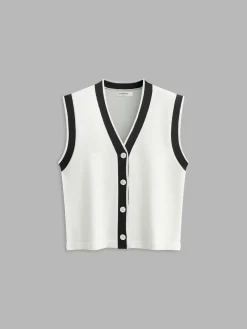 COMMENSE Contrast Trim Sweater Vest* Sweater Vests|Sweaters & Cardigans