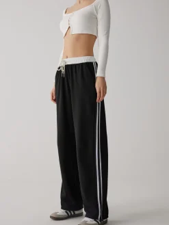 COMMENSE Contrast Waist Wide Leg Pants* Wide Leg|Pants