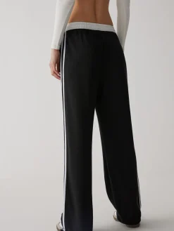 COMMENSE Contrast Waist Wide Leg Pants* Wide Leg|Pants