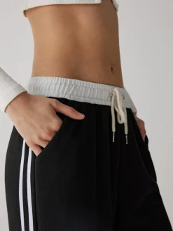 COMMENSE Contrast Waist Wide Leg Pants* Wide Leg|Pants