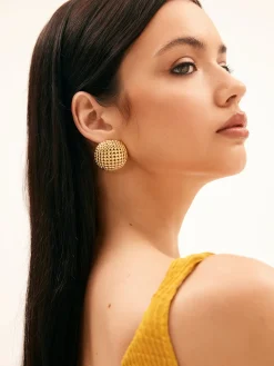 COMMENSE Copper Square Grid Earings* Earrings|Accessories