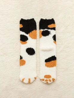 COMMENSE Coral Fleece Polka Dot Socks* Socks & Tights|Accessories