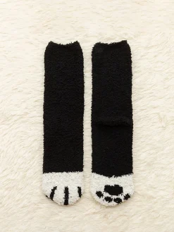 COMMENSE Coral Fleece Polka Dot Socks* Socks & Tights|Accessories