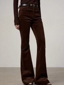 COMMENSE Corduroy Bootcut Pants Without Belt* Pants|Bottoms