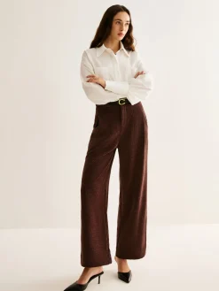 COMMENSE Corduroy Wide-Leg Pants Without Belt* Pants|Bottoms